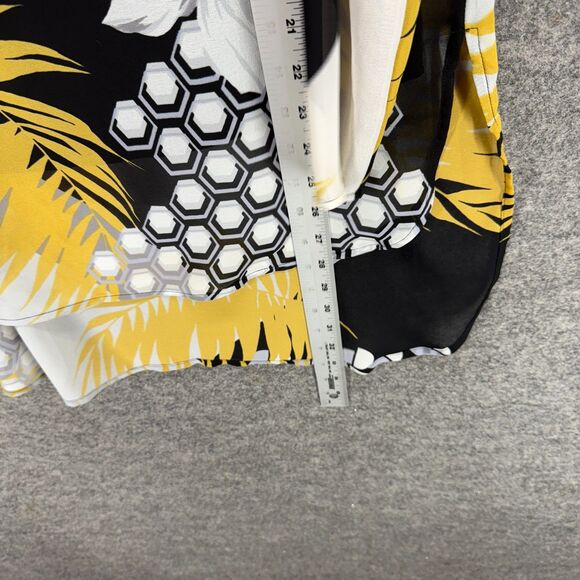 Alfani Blouse Women M Medium Black Floral V-Neck Long Sleeve Lined Casual - Picture 5 of 6